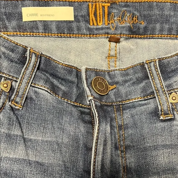 KUT from the Kloth Carrie Roll Cuff Boyfriend Straight Jeans