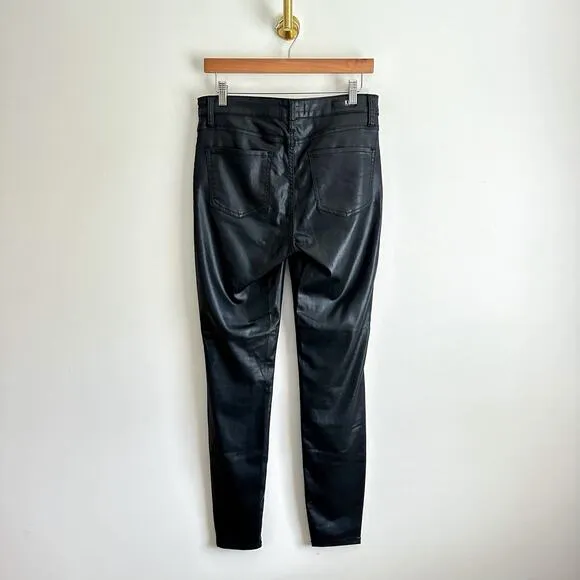 KUT From The Kloth Mia Coated High Rise Button Fly Skinny Jeans Black 6