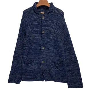 [L] Kapital Cotton Linen Knit Cardigan Sweater Indigo