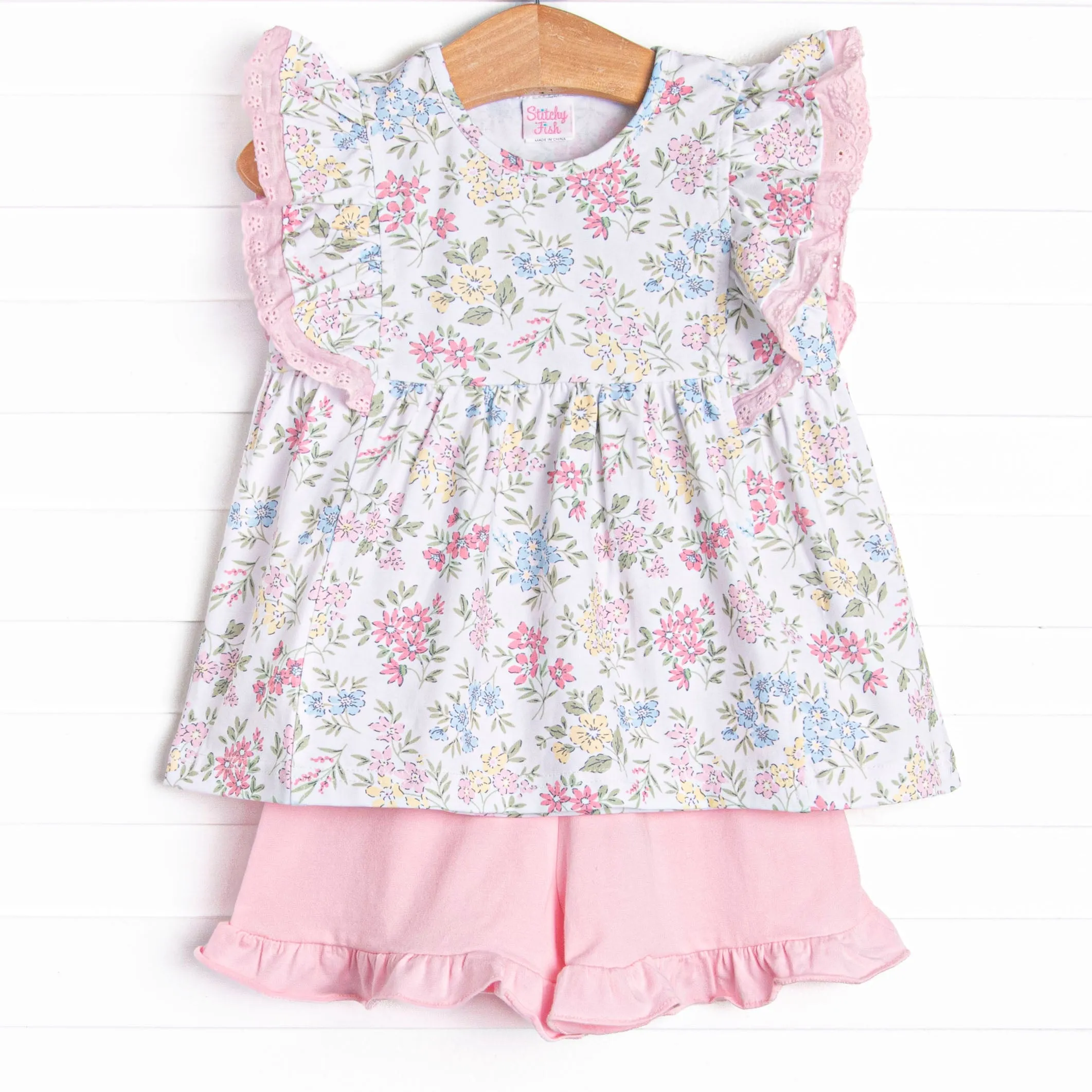 Lace and Lillies Short Set, Pink