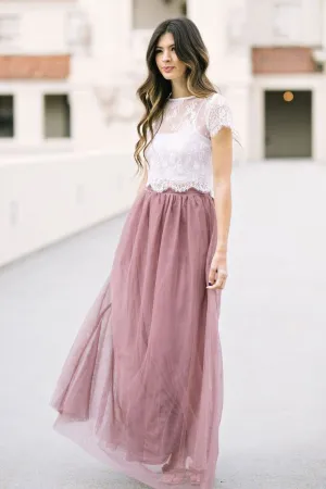 Lace Tulle Short Sleeves Wedding Guest Dress for Bridesmaid