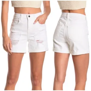 L’agence Distressed Denim Shorts