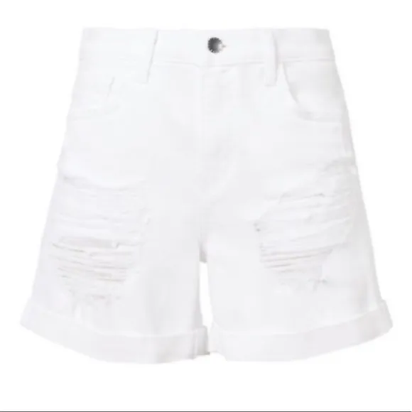 L’agence Distressed Denim Shorts