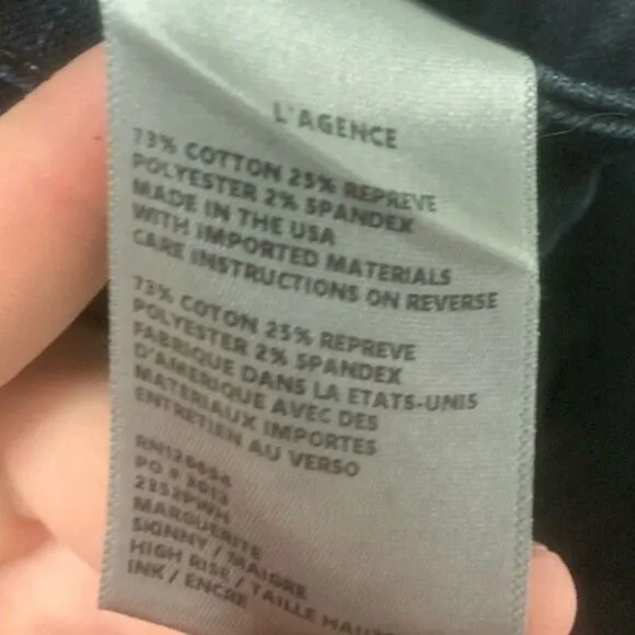 L'Agence Marguerite Ink Dark Wash Skinny Jeans