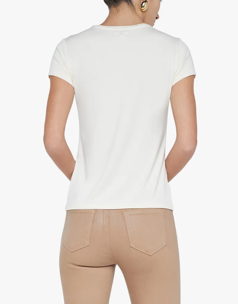 L'agence Ressi Fitted Tee in Vintage White