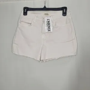 L’agence Betty Denim Shorts Size 25 Cut Off High Rise Frayed Hem Light Pink