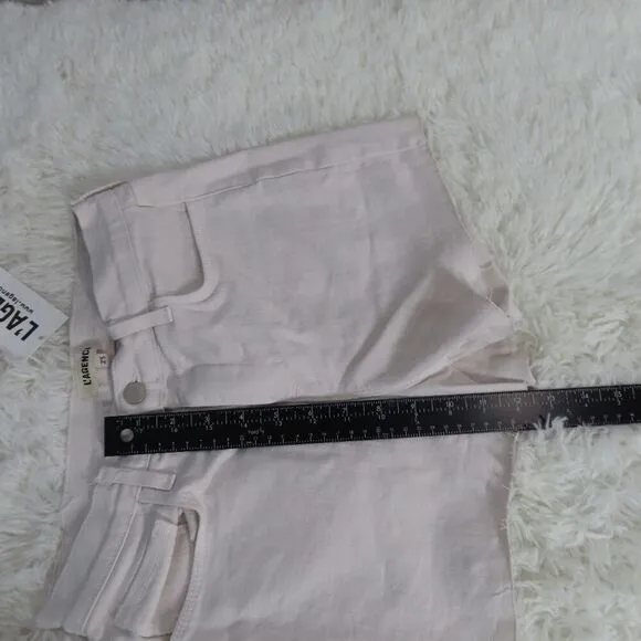 L’agence Betty Denim Shorts Size 25 Cut Off High Rise Frayed Hem Light Pink