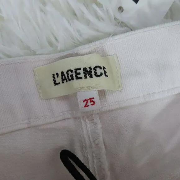 L’agence Betty Denim Shorts Size 25 Cut Off High Rise Frayed Hem Light Pink