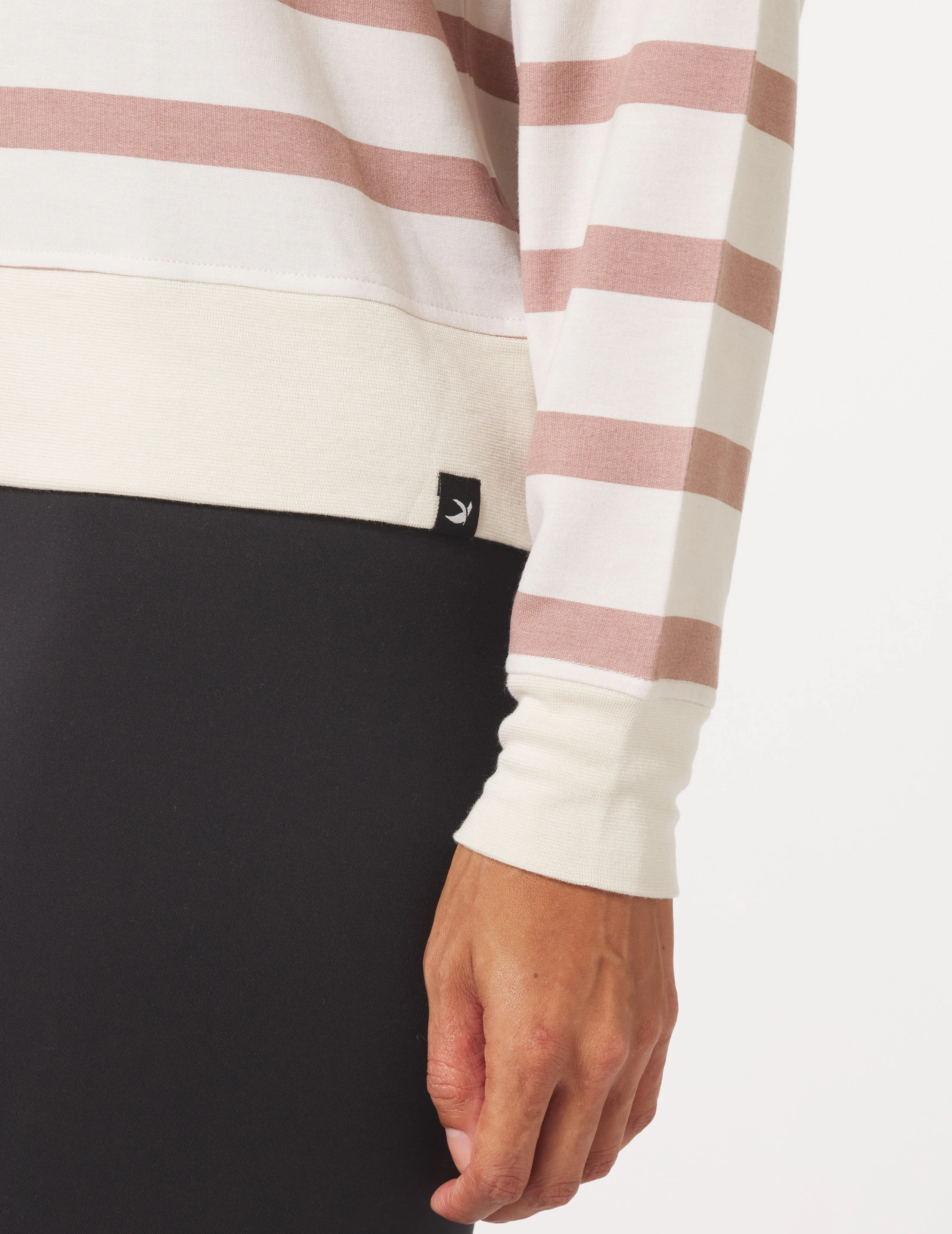 Laid Back Long Sleeve Crew: Oatmilk/Mocha