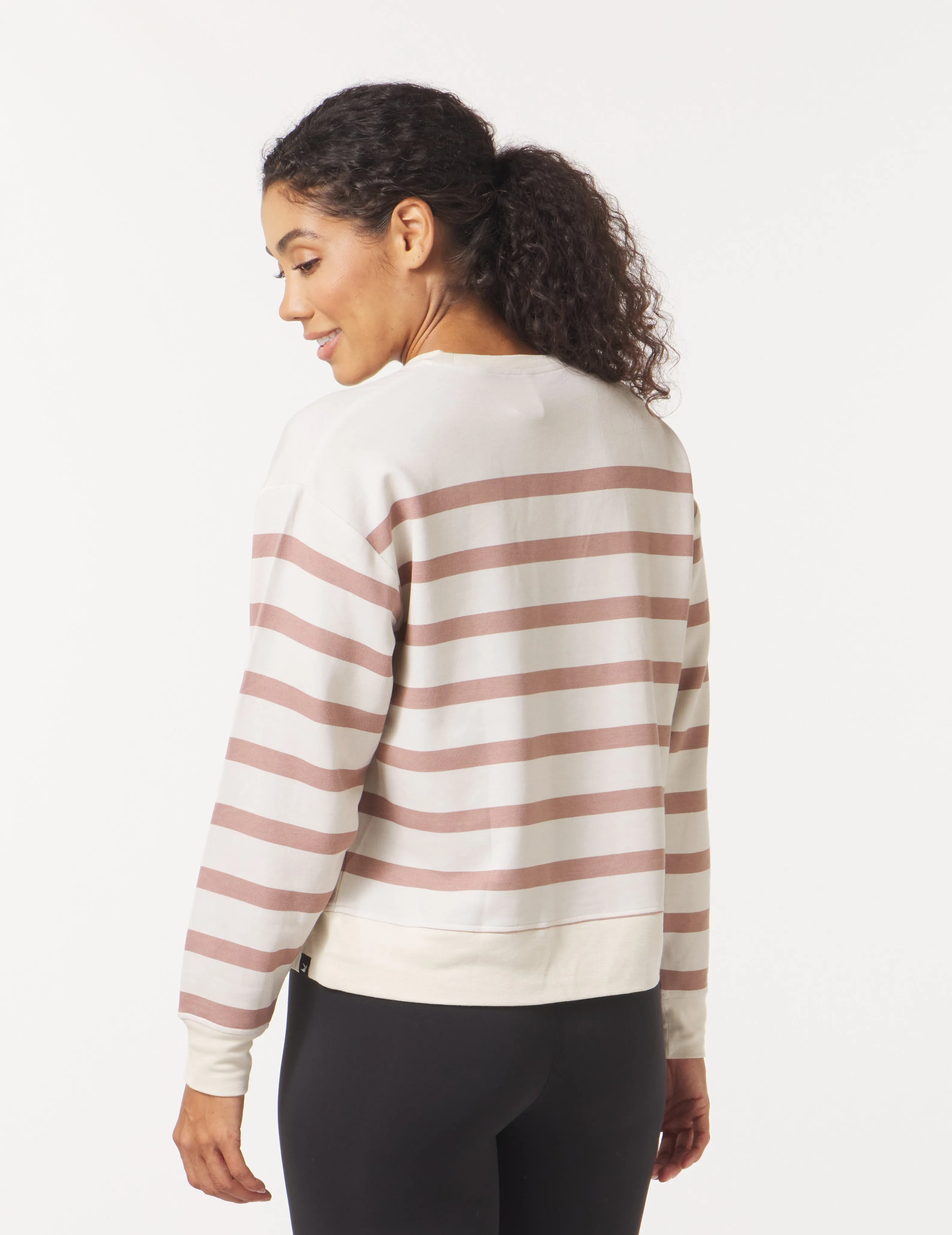 Laid Back Long Sleeve Crew: Oatmilk/Mocha