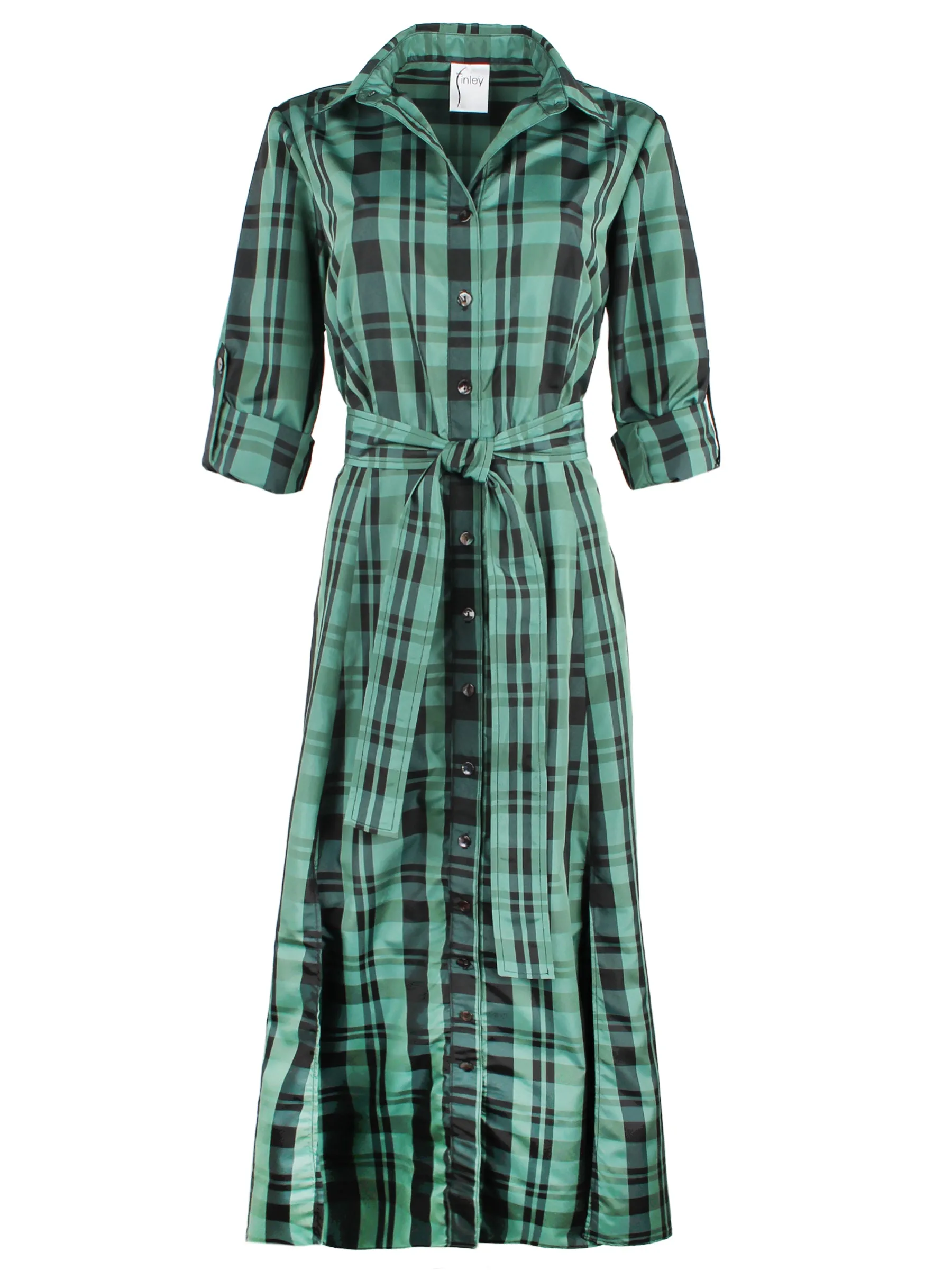 Laine Shirt Dress Emerald Green Christmas Plaid