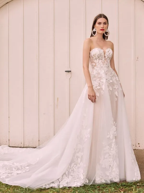 L'amour Size 14 LA22122 Taya Ivory/Skin Gown