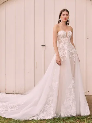 L'amour Size 14 LA22122 Taya Ivory/Skin Gown