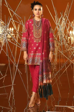 Latest Jacquard Eid Outfit in Magenta Color #N9011