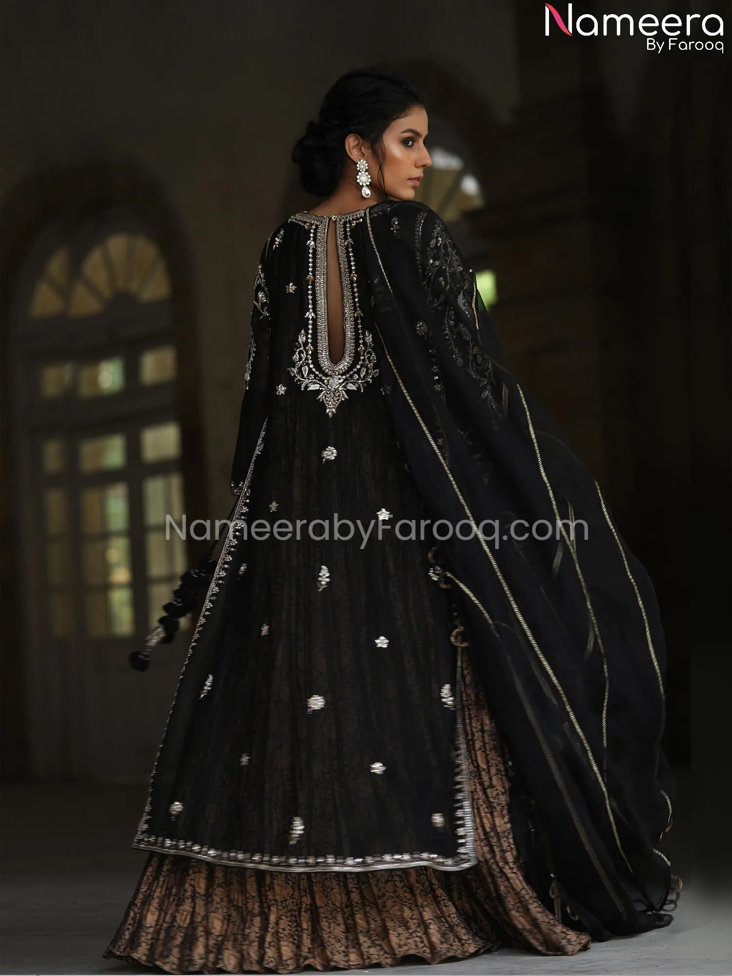 Latest Pakistani Black Bridal Dresses Online #BS200