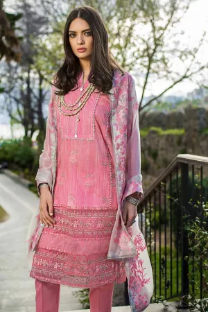 Latest Pakistani Eid dress embroidered in pink color # P2219