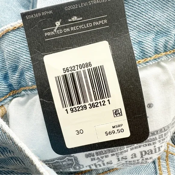 Levi’s 501 Shorts High Rise Denim Jean Women’s Size 30 Blue