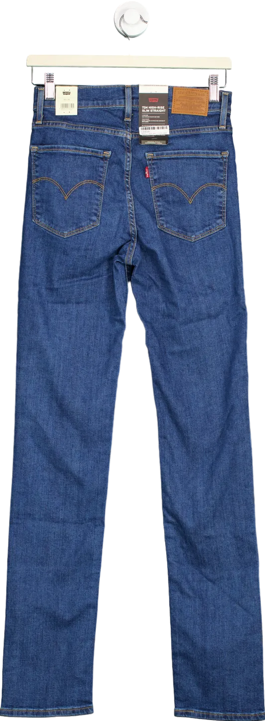 Levi's Blue 724 High Rise Slim Straight Jeans Size W26