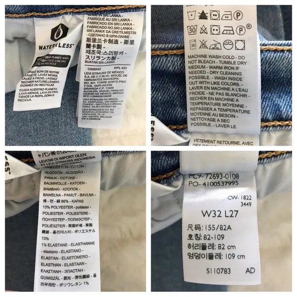 Levi’s Button Fly Ribcage Distressed Straight Ankle Jeans Size 32 x 27 NEW