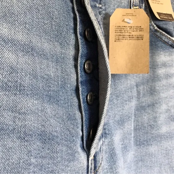 Levi’s Button Fly Ribcage Distressed Straight Ankle Jeans Size 32 x 27 NEW