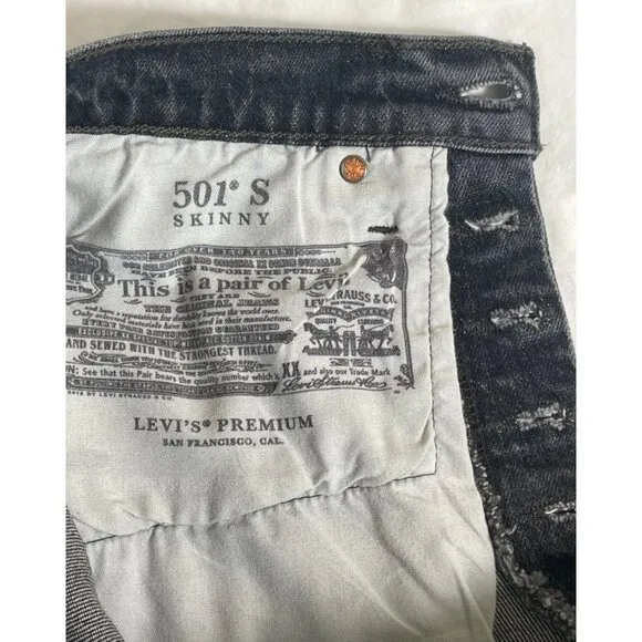 Levi's Jeans Women's Premium 501 S Skinny Button Fly Dark Wash