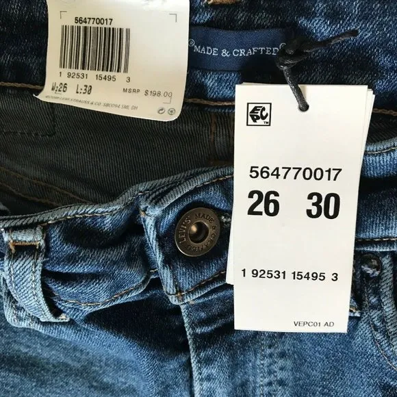 Levis Made Crafted 721 Hi Rise Women's Jeans Japan size 26 x 30 NWT