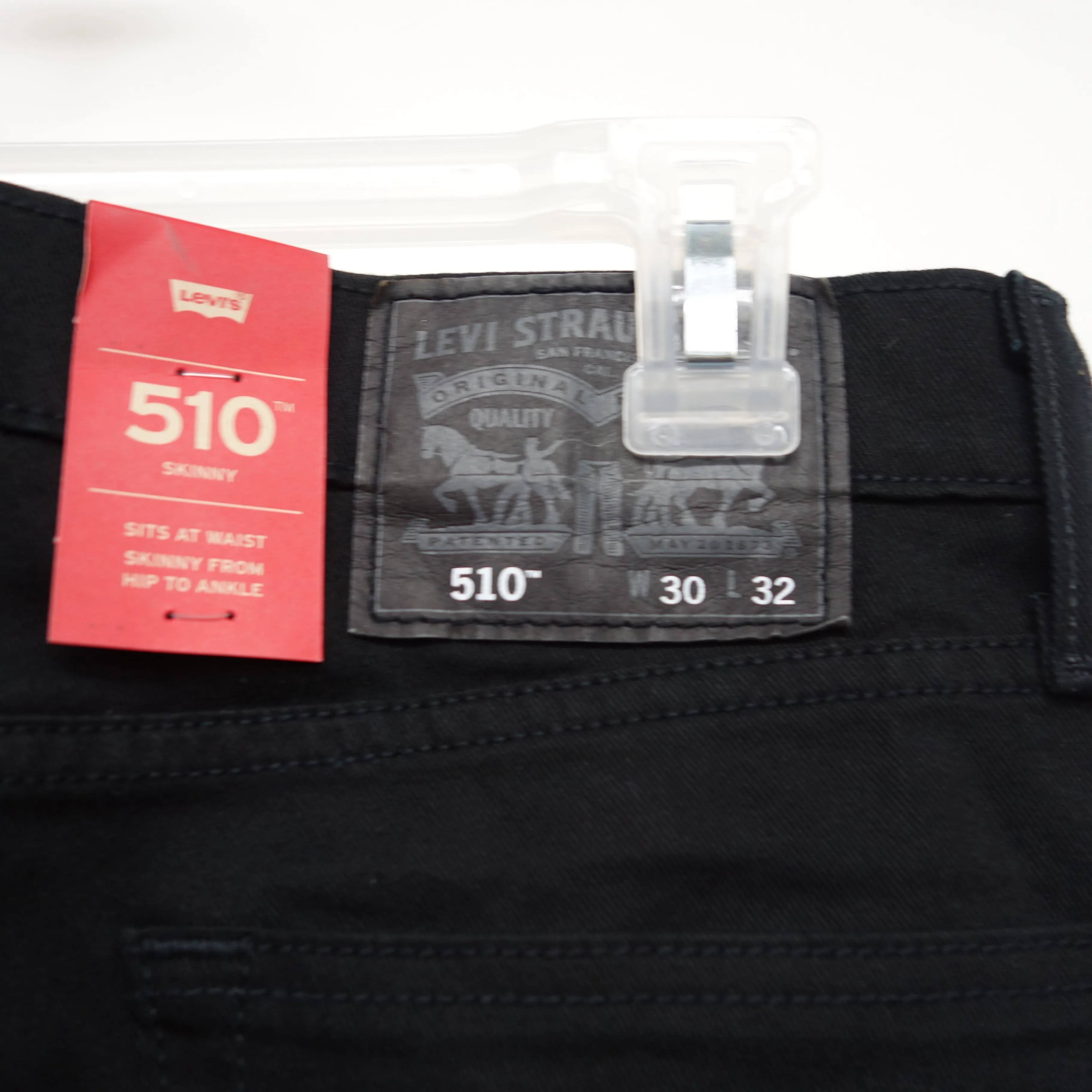 Levi's Mens 510 4173 Skinny Fit Black Wash Denim Jeans Size 30 x 32