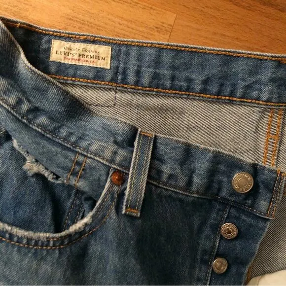 LEVI'S Premium 501 Original Fit Jean Blue Denim W32 x L30