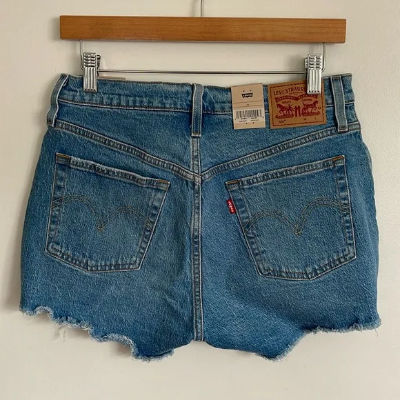 Levi's Women's 501 High Rise Distressed Cut-Off Casual Blue Jean Denim Shorts
