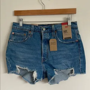 Levi's Women's 501 High Rise Distressed Cut-Off Casual Blue Jean Denim Shorts