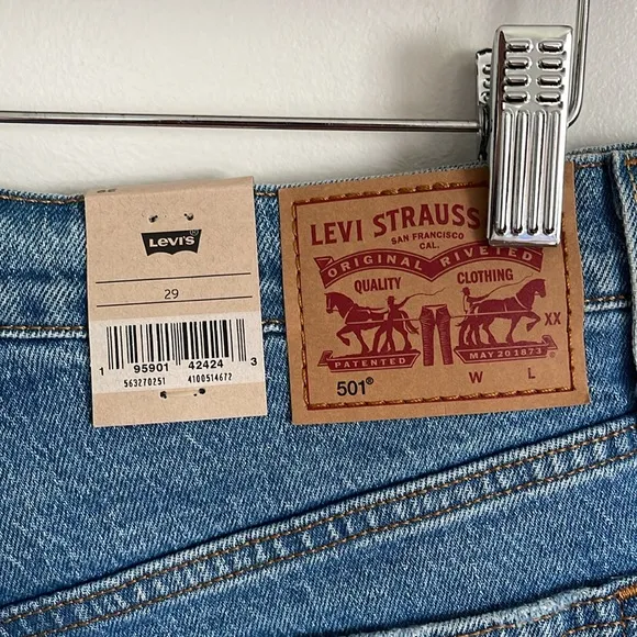 Levi's Women's 501 High Rise Distressed Cut-Off Casual Blue Jean Denim Shorts