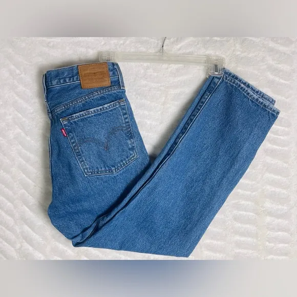 Levi’s Women’s Wedgie Straight No Stretch Button Fly Ankle Mid Rise Jeans Sz 28