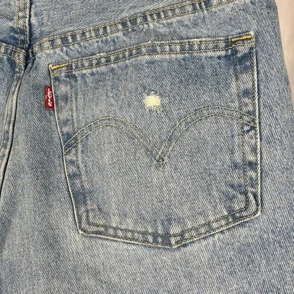Levi’s x‎ Revolve 501’s High Rise Distressed Denim Shorts.