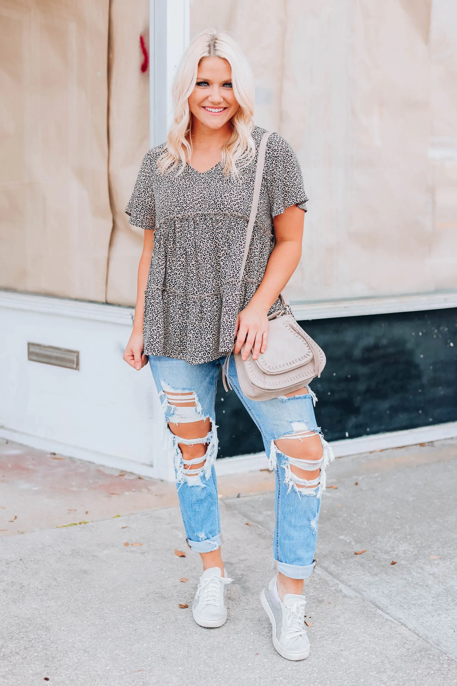Libby Leopard Baby Doll Top