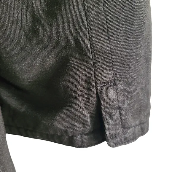LIFE AFTER DENIM 100% Silk Twill Olive Green Button Front Trench Coat Medium