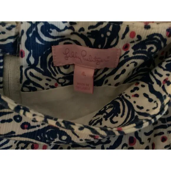 Lilly Pulitzer Indigo Star Crush Blue Pink Nautical Golf Marigold SKORT Skirt 4
