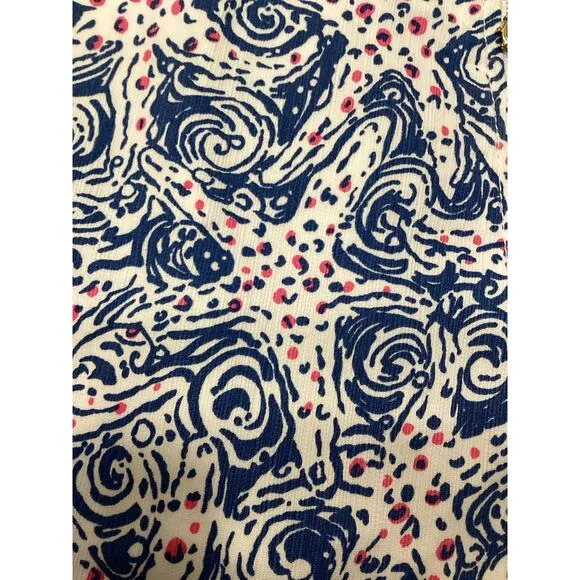 Lilly Pulitzer Indigo Star Crush Blue Pink Nautical Golf Marigold SKORT Skirt 4