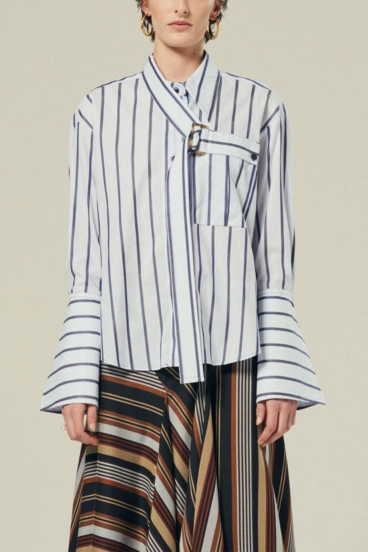 Lina Shirt in Navy Stripe