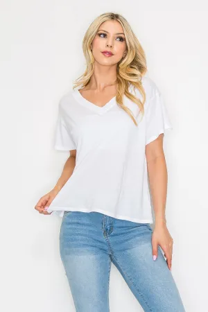 Linen Garment Dye S/S V-Neck