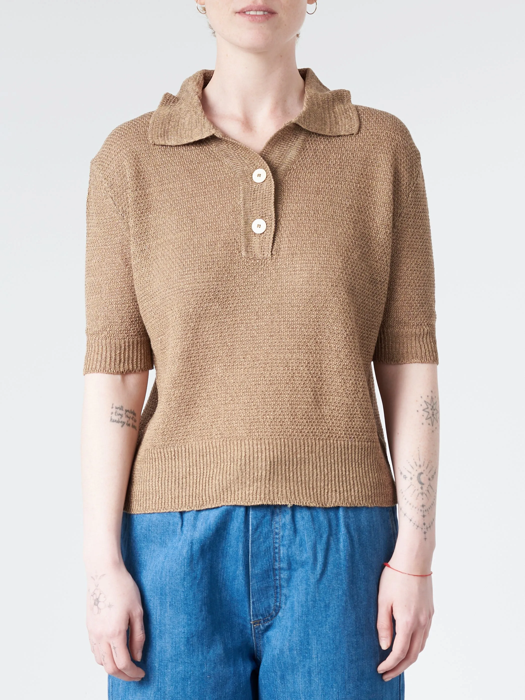 Linen Polo Sweater