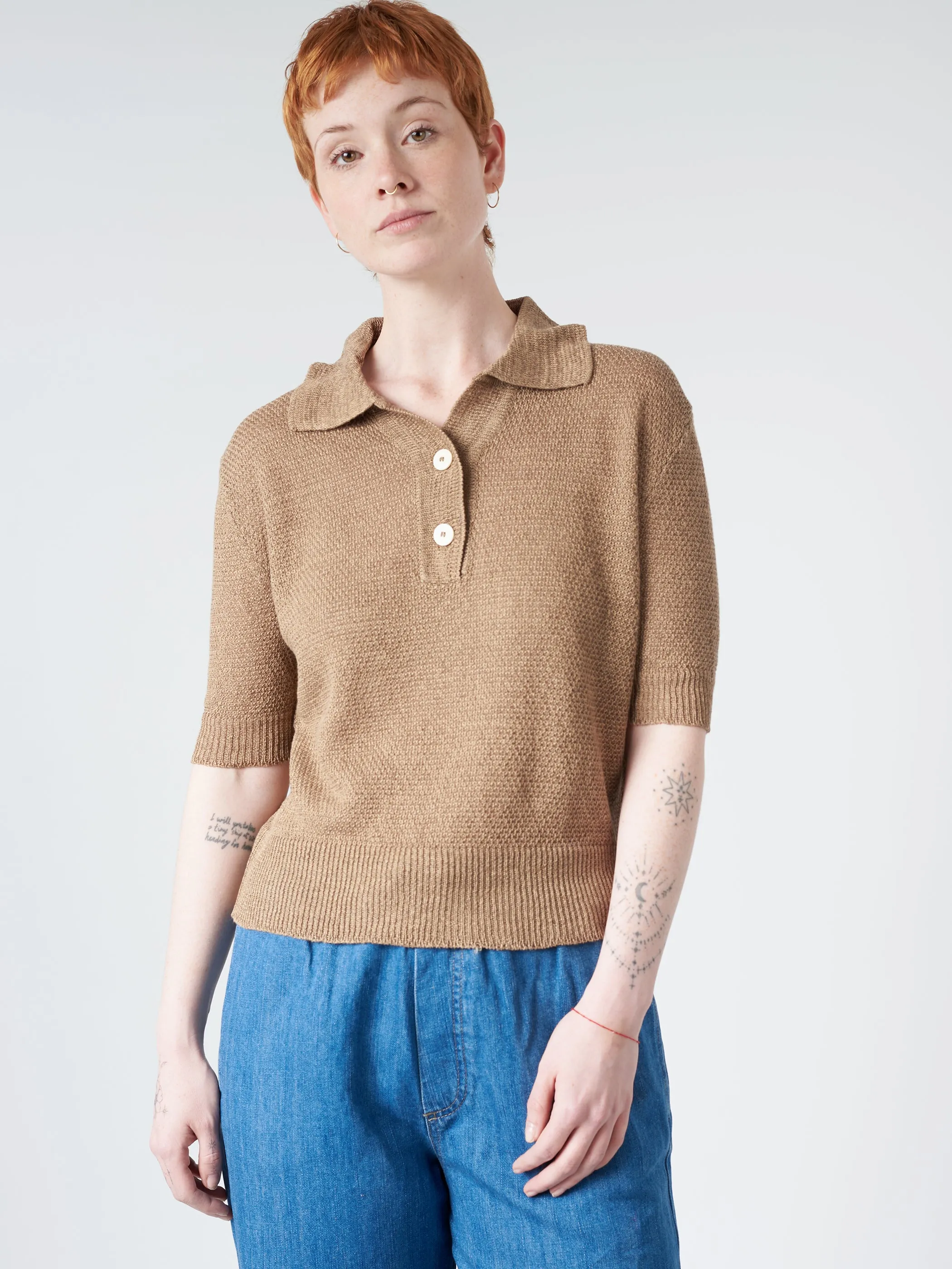 Linen Polo Sweater