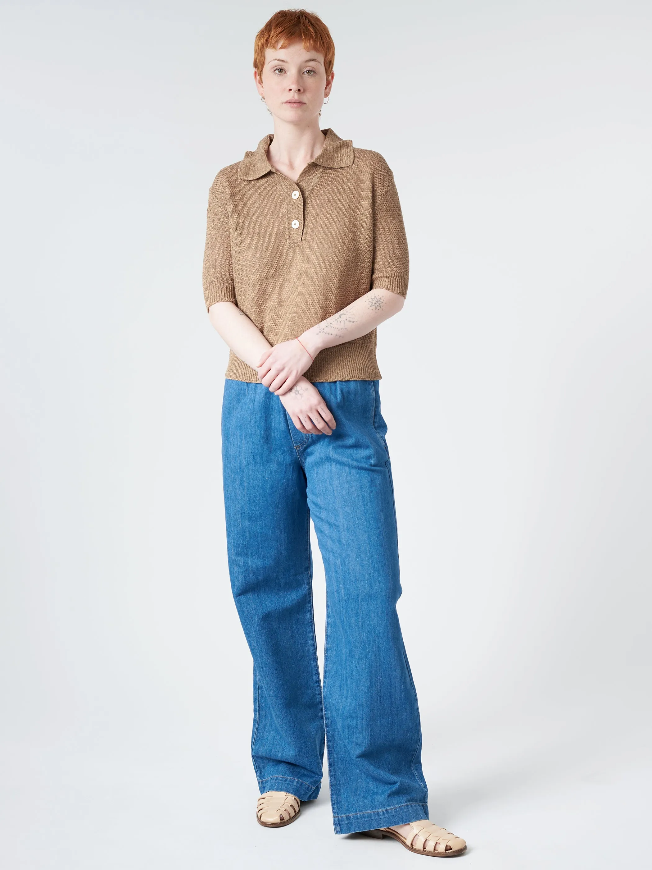 Linen Polo Sweater