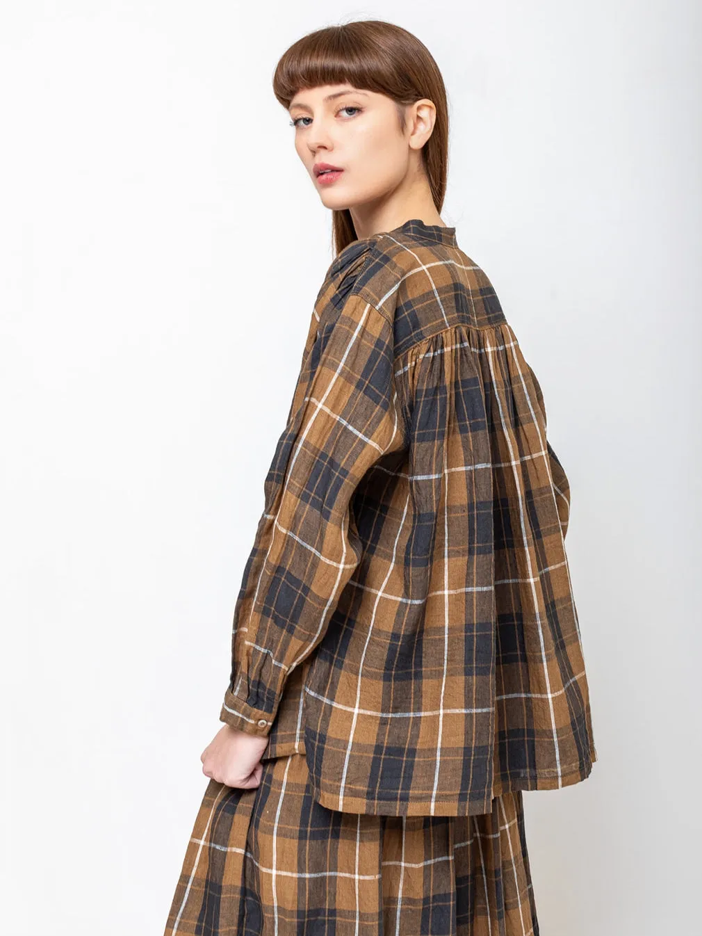 Linen Shirt - Brown Plaid