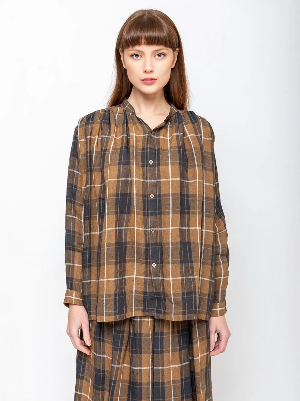Linen Shirt - Brown Plaid