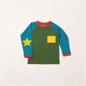 Little Green Radicals Woodland Green Star T-shirt Organic Cotton (3-12mths)