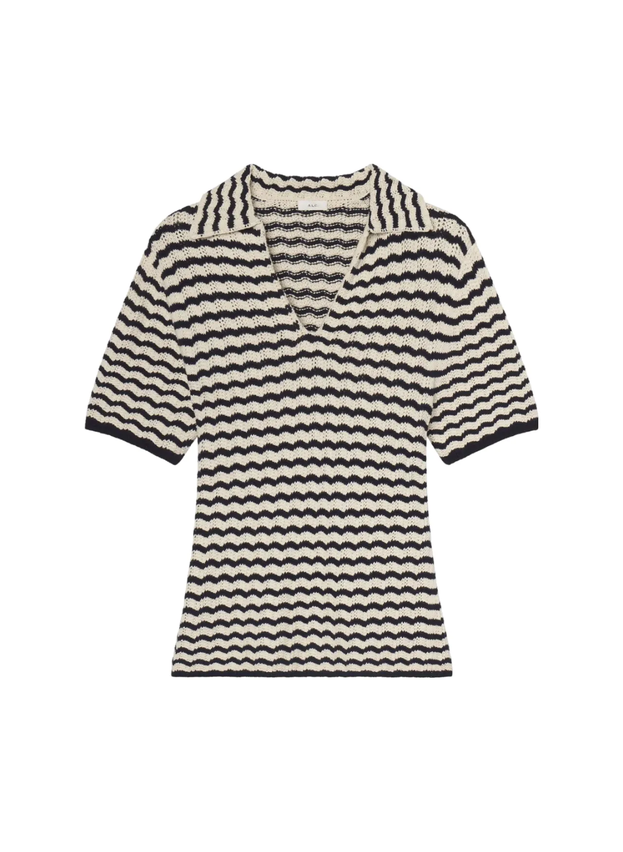 Logan Striped Cotton Oversized Knit Top - Navy Stripe