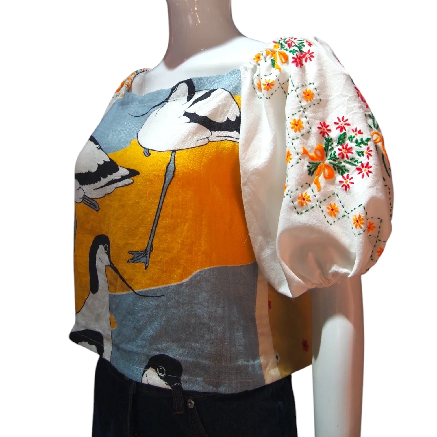Long-legged Birds - Reconstructed Vintage Top