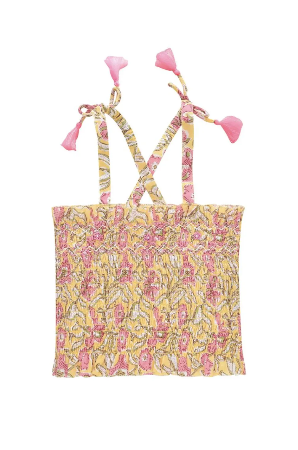 Louise Misha - Malika Cotton Crinkle Top - Lemon Patchouli Spring