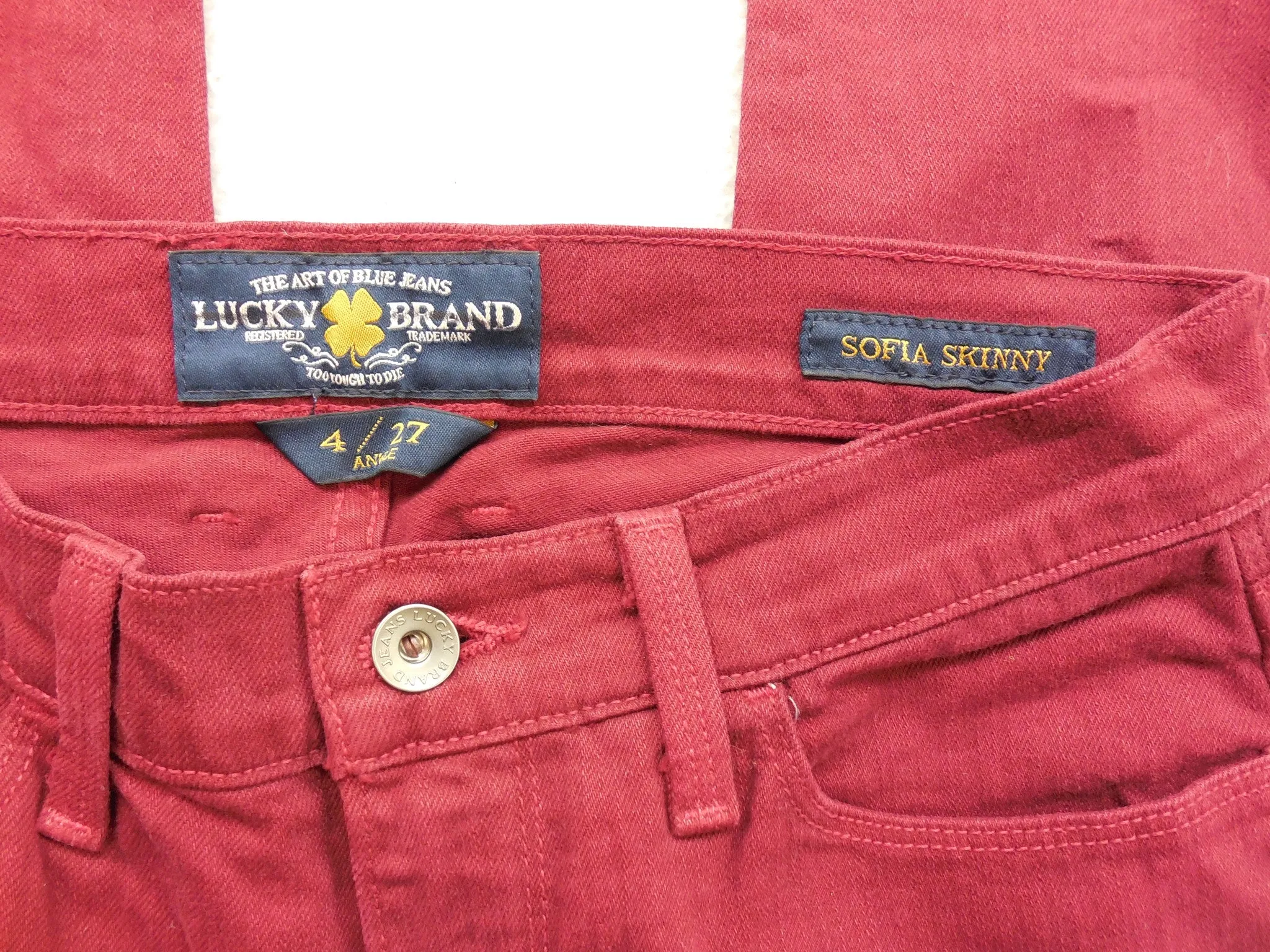 Lucky Brand Womens Velvet Cherry Slim Skinny Denim Jeans Size 4/27