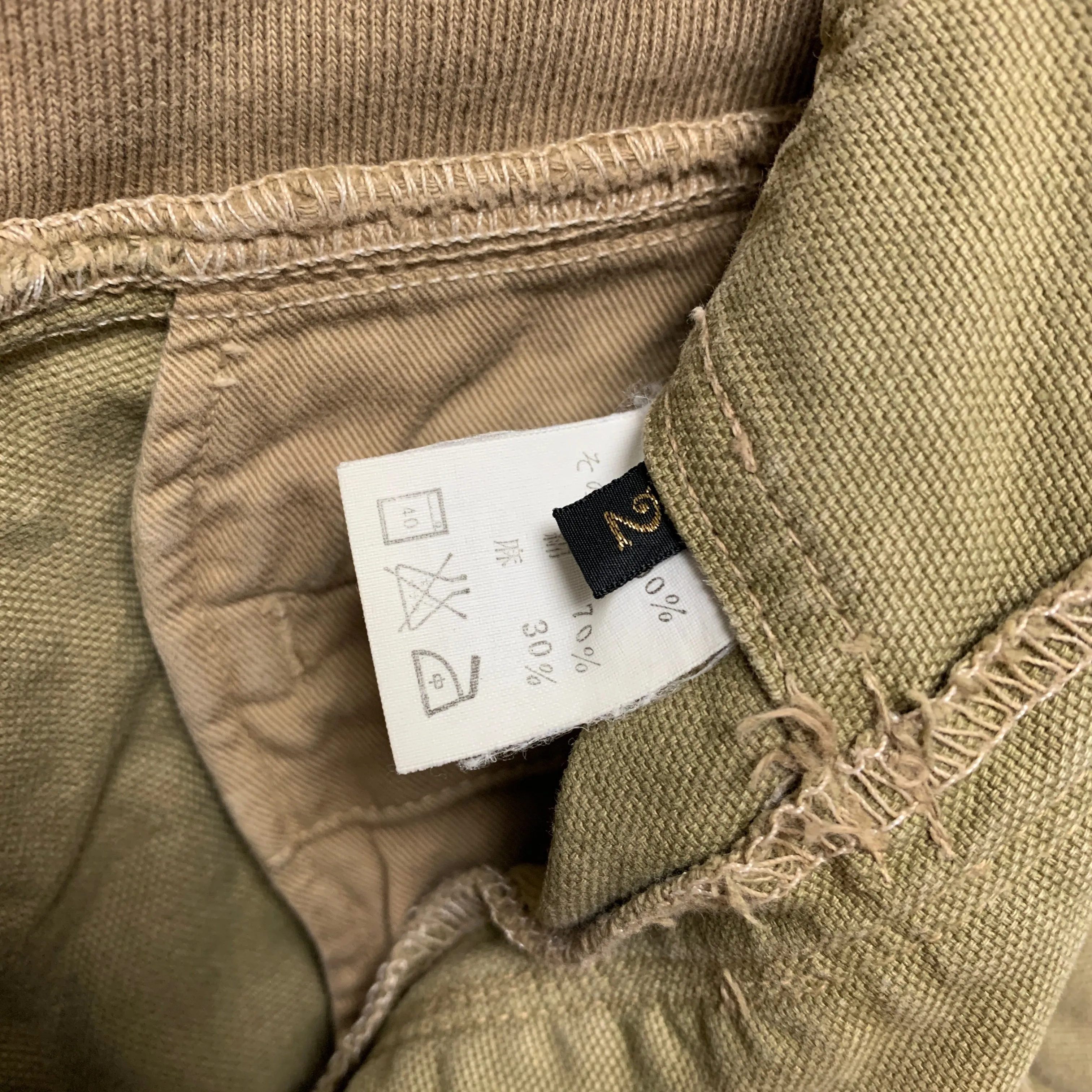 [M] Kapital Cotton Canvas Saurel Nouvelle Shorts Olive